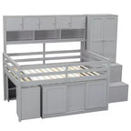 Letto a soppalco di design moderno 108,2L x 42W con armadio, scrivania, cassetti e mensole