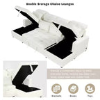 Divano Moderno Oversize a U 110 Divano Sezionale Versatile con Chaise Longue e Porte USB