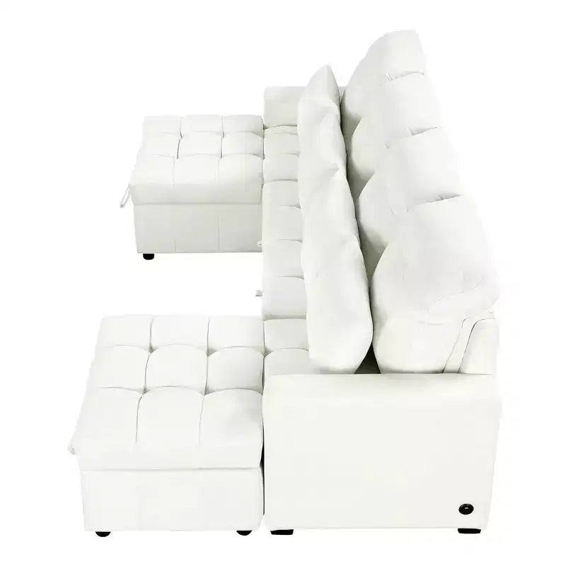 Divano Moderno Oversize a U 110 Divano Sezionale Versatile con Chaise Longue e Porte USB