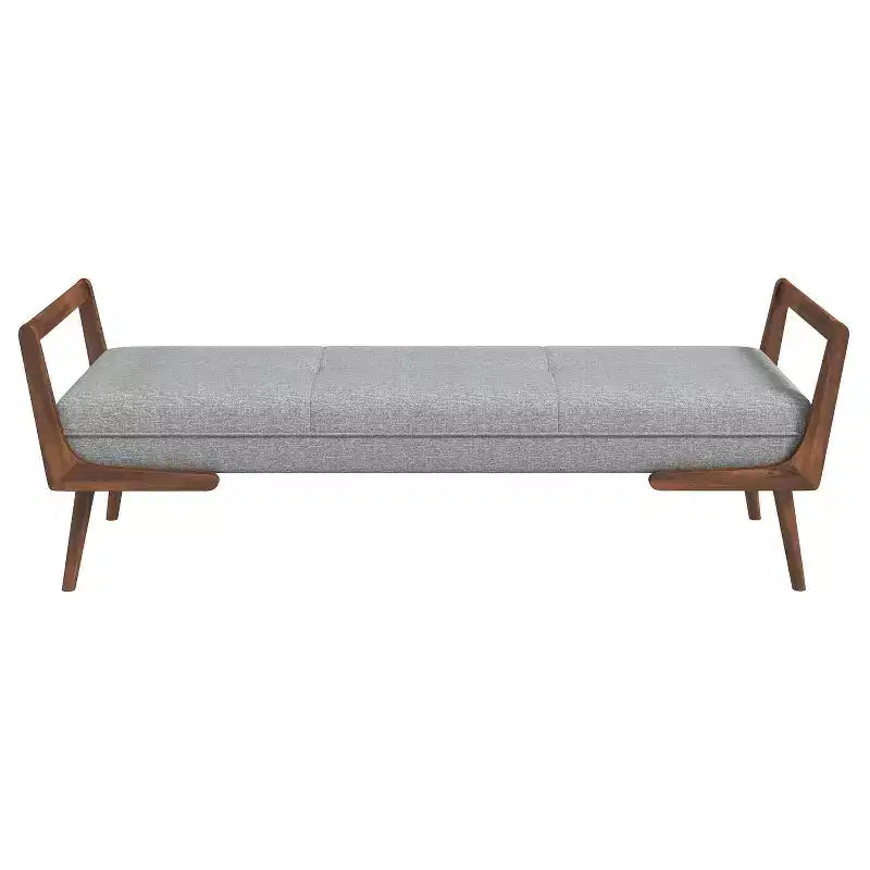 Panca in legno massello rivestita in tessuto Ford Mid-Century Modern Tufted 51.20 W