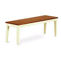 HomeStock Dining Room Bench with Wood Seat, 54x15x17 Inch, Buttermilk & Cherry