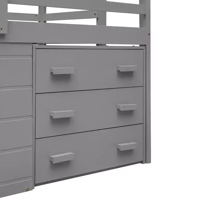 Letto a soppalco moderno, dimensioni singole, con mobiletto e mensola, 77.4L x 40.5W, Progettato per la vostra sicurezza