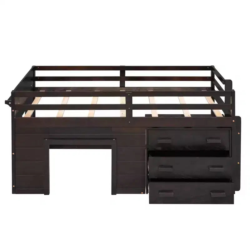 Letto a soppalco moderno, dimensioni singole, con mobiletto e mensola, 77.4L x 40.5W, Progettato per la vostra sicurezza