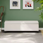 Contenitore panca moderna Linfield con rivestimento in tessuto Bouclé