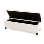 Contenitore panca moderna Linfield con rivestimento in tessuto Bouclé
