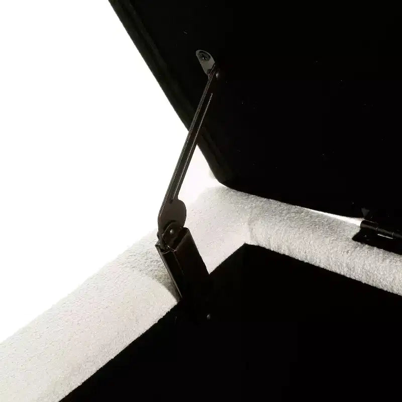 Contenitore panca moderna Linfield con rivestimento in tessuto Bouclé