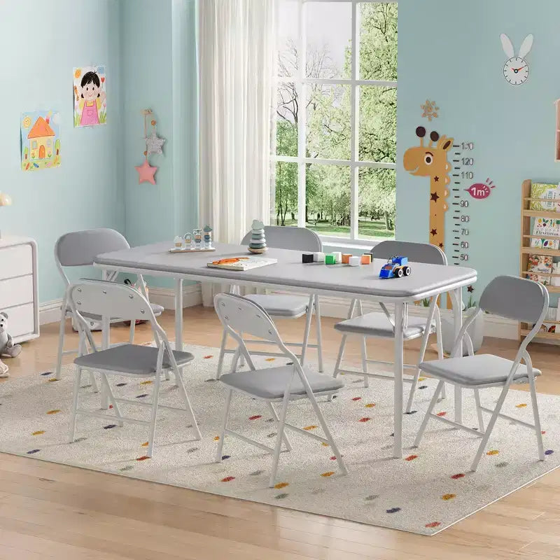 Tavolo Pieghevole Imbottito per Bambini, Leggero, Richiudibile, Nessun Montaggio Richiesto, per Sala Giochi, Pranzo, (Solo un Tavolo)