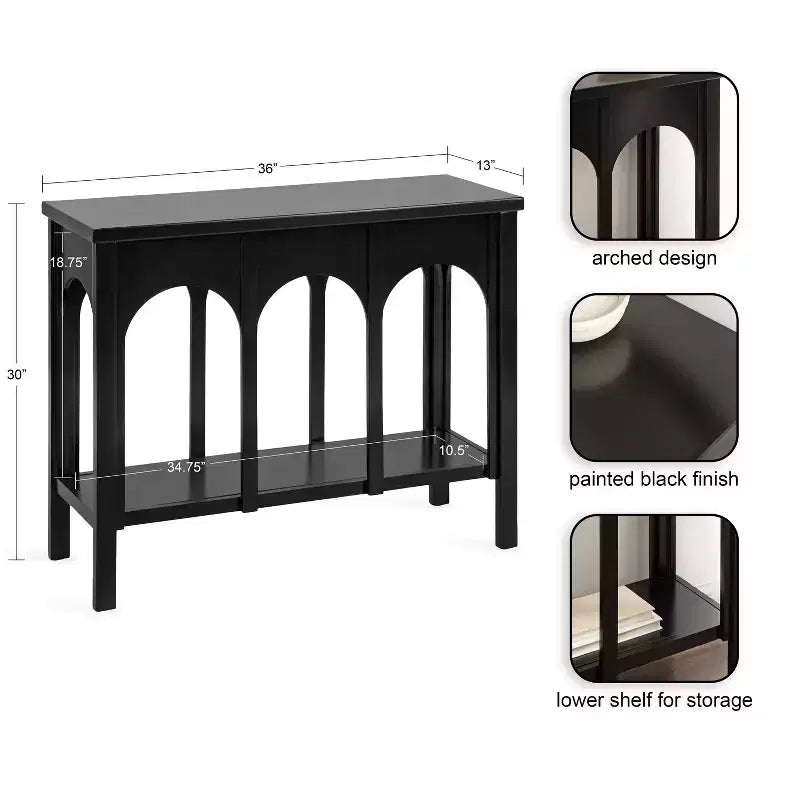 Consolle Ulla, 36x13x30, Nera