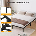 Struttura Letto in Metallo da 6 Pollici, Letto a Piattaforma California King / Twin XL, Acciaio Resistente, Senza Rete a Molle, Silenzioso