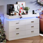 Mobile porta TV, Mobiletto da caffè con ripiano galleggiante, Credenza moderna a 6 cassetti per casa, soggiorno