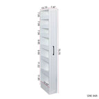 Scaffale portaoggetti estraibile multifunzionale a 7 ripiani da 71 pollici, scaffale aperto su un lato, organizer per cucina, soggiorno e spazi stretti, bianco