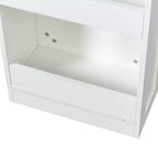 Scaffale portaoggetti estraibile multifunzionale a 7 ripiani da 71 pollici, scaffale aperto su un lato, organizer per cucina, soggiorno e spazi stretti, bianco