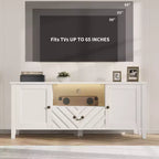 Mobile TV con luci a LED, Porta TV con 2 vani e 1 cassetto per sala giochi, Porta TV lungo per TV da 65 pollici