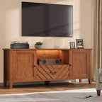 Mobile TV con luci a LED, Porta TV con 2 vani e 1 cassetto per sala giochi, Porta TV lungo per TV da 65 pollici