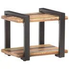 Comodino Legno naturale Legno di mango grezzo, ferro Medium