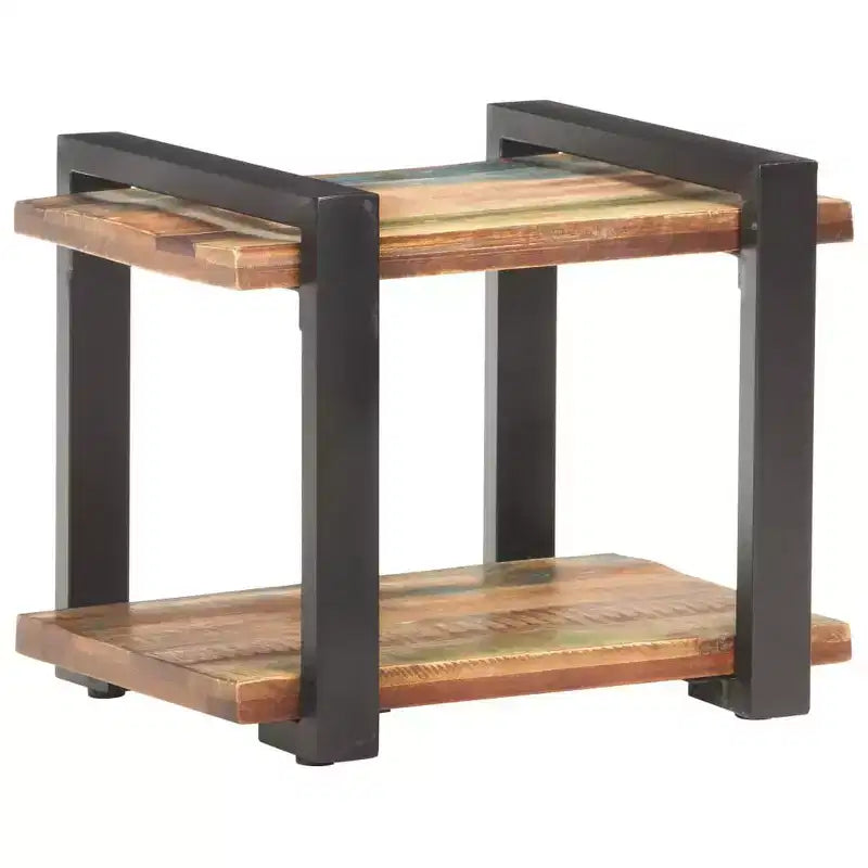 Comodino Legno naturale Legno di mango grezzo, ferro Medium