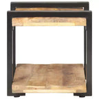 Comodino Legno naturale Legno di mango grezzo, ferro Medium