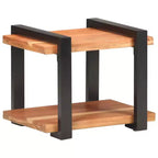 Comodino Legno naturale Legno di mango grezzo, ferro Medium