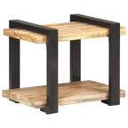 Comodino Legno naturale Legno di mango grezzo, ferro Medium