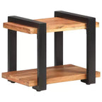 Comodino Legno naturale Legno di mango grezzo, ferro Medium