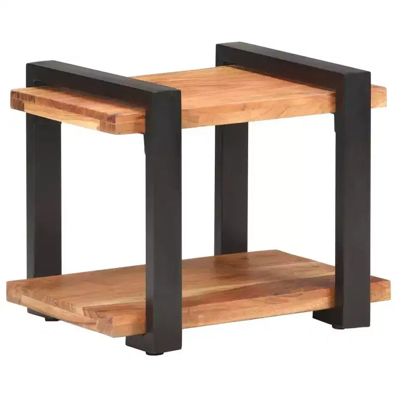 Comodino Legno naturale Legno di mango grezzo, ferro Medium