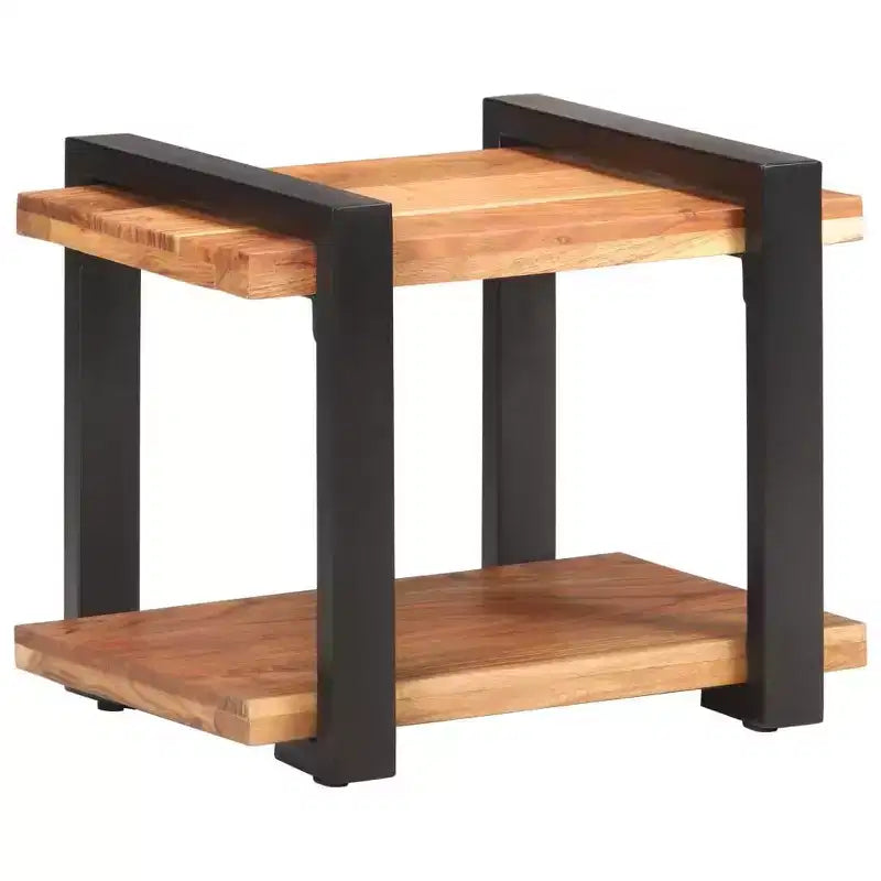 Comodino Legno naturale Legno di mango grezzo, ferro Medium