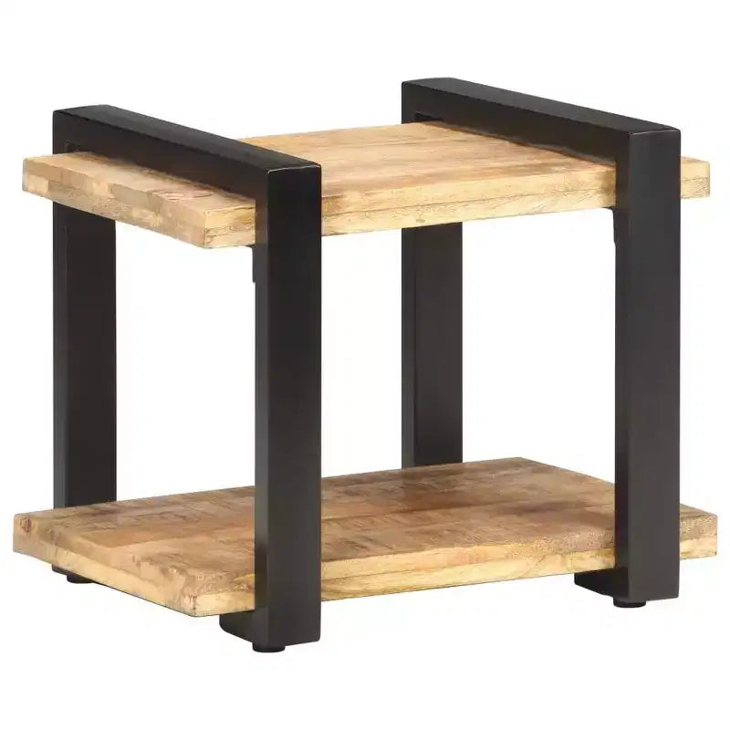 Comodino Legno naturale Legno di mango grezzo, ferro Medium