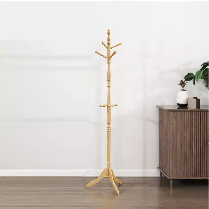 Appendiabiti in legno massello 72" con 10 ganci, organizer a 3 livelli per l'ingresso