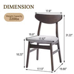 Set di 4 sedie moderne Maddox con schienale curvo in legno e seduta in tessuto grigio