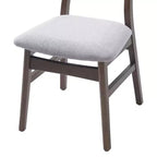 Set di 4 sedie moderne Maddox con schienale curvo in legno e seduta in tessuto grigio