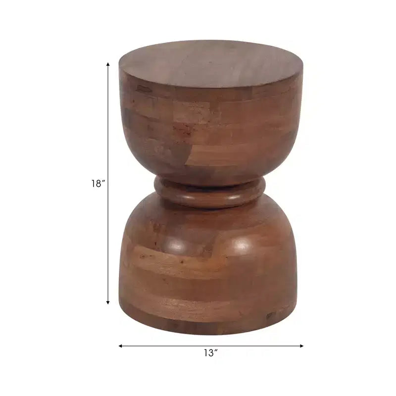 Tavolino Unico, Tavolino d'Appoggio o Comodino Piccolo per la Casa - Tavolino Moderno in Legno di Mango Lucido Ideale per Piccoli Spazi - 18 Oro