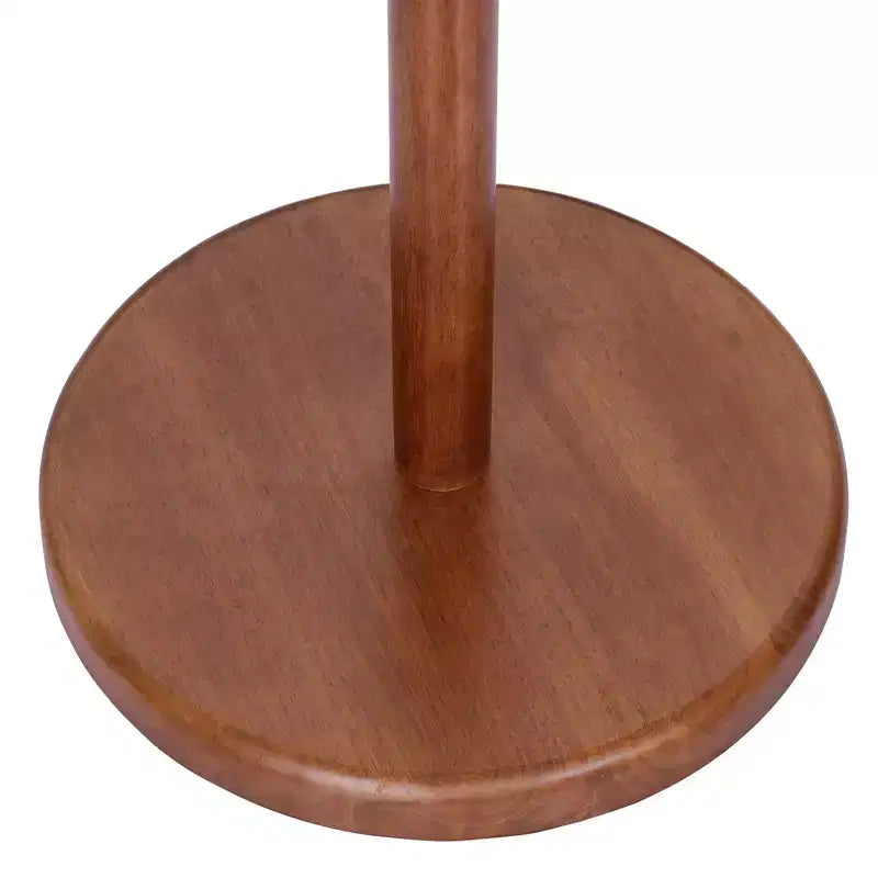 Appendiabiti da terra in legno con 8 ganci a bocciolo, base rotonda stabile, attaccapanni da ingresso in legno resistente, marrone