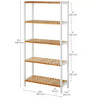 Scaffale portaoggetti in bambù, scaffalatura a 5 ripiani, multifunzionale, per ingresso, bagno, 25,9 x 60 x 130 cm