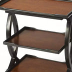 Tavolino 29 Cherry rettangolare in legno composito con due ripiani