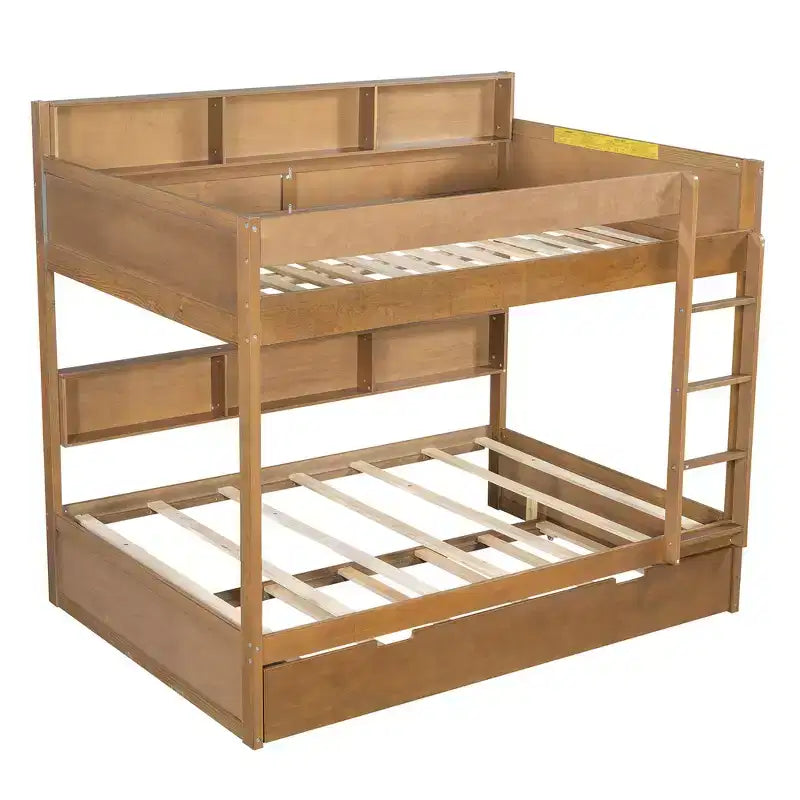 Letto a castello Full-over-Full con letto estraibile e contenitore integrato