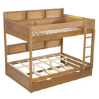 Letto a castello Full-over-Full con letto estraibile e contenitore integrato
