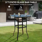 Sgabelli da bar girevoli a 360° per patio, sedie da esterno con schienale alto e braccioli, struttura in metallo resistente alle intemperie per ponte, prato, giardino