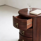 Comodino Lytton in legno massello moderno di metà secolo con 4 cassetti